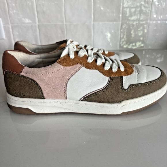 Madewell Court Sneakers Nubuck &‎ Recycled Leather Women's 10 Men's 8.5 Tan Pink - Picture 3 of 8